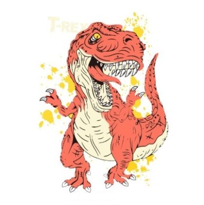 Vinyltryck T-rex orange