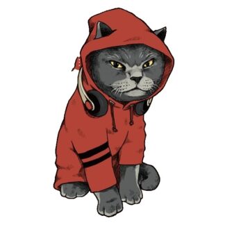 Vinyltryck Katt hoodie