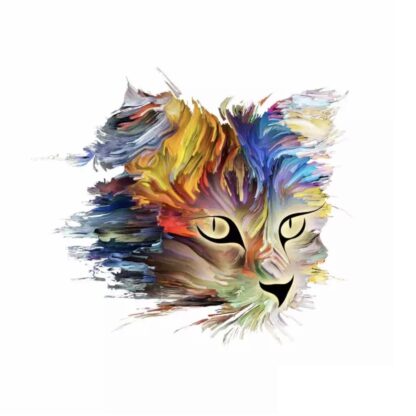 Vinyltryck katt färger 20x17