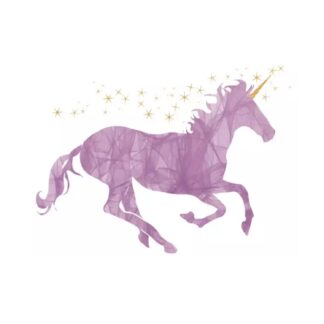 Vinyltryck unicorn lila 25x18