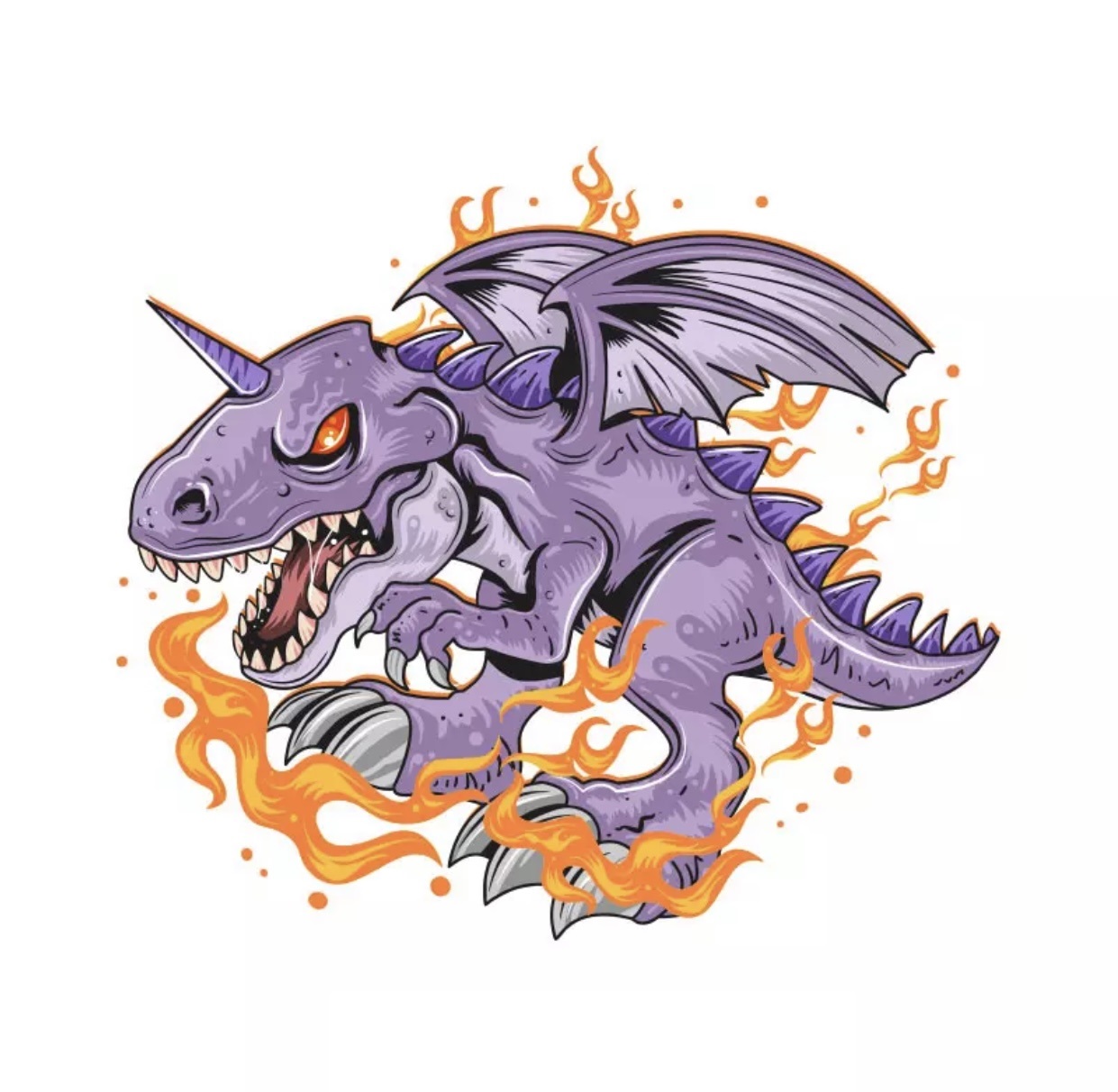 vinyltryck M Dino on fire 12x14 vinyltryck M Dino on fire 12x14